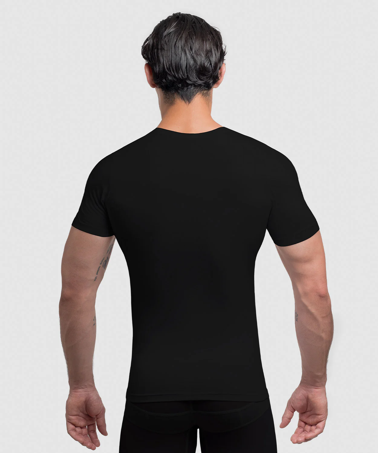 Cotton Compression Deep V-Neck T-Shirt - Image 11