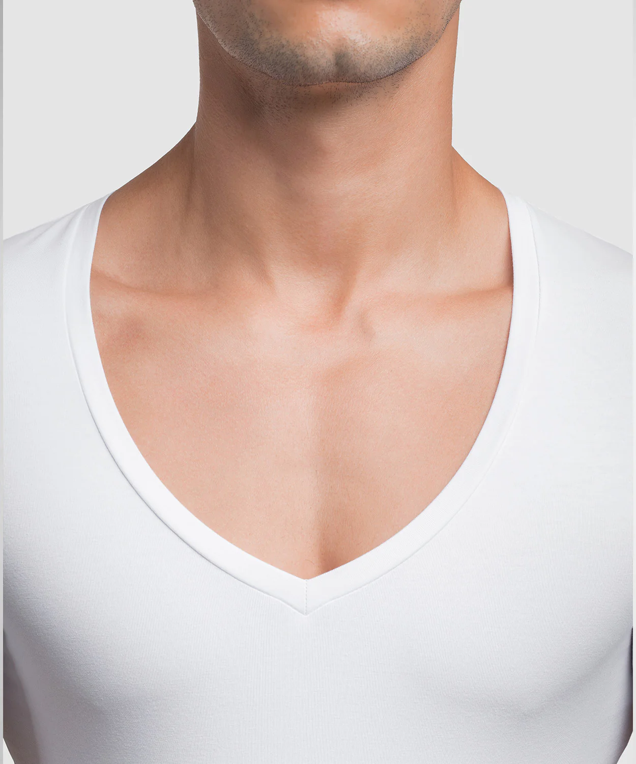 Cotton Compression Deep V-Neck T-Shirt - Image 7