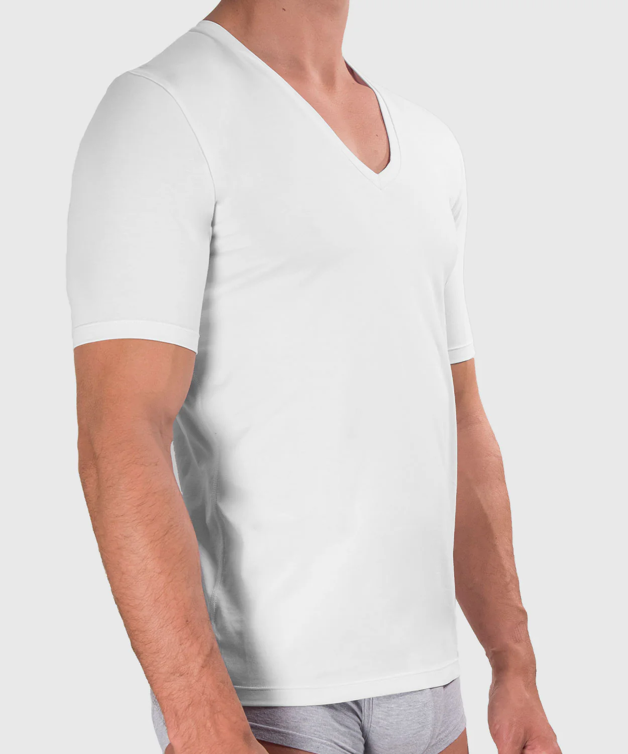 Slim Fit Cotton Compression V-Neck Undershirt - Image 2
